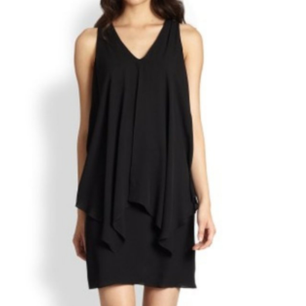 SILK Theory Janelyn Flyaway Panel Sleeveless Georgette Dress LBD